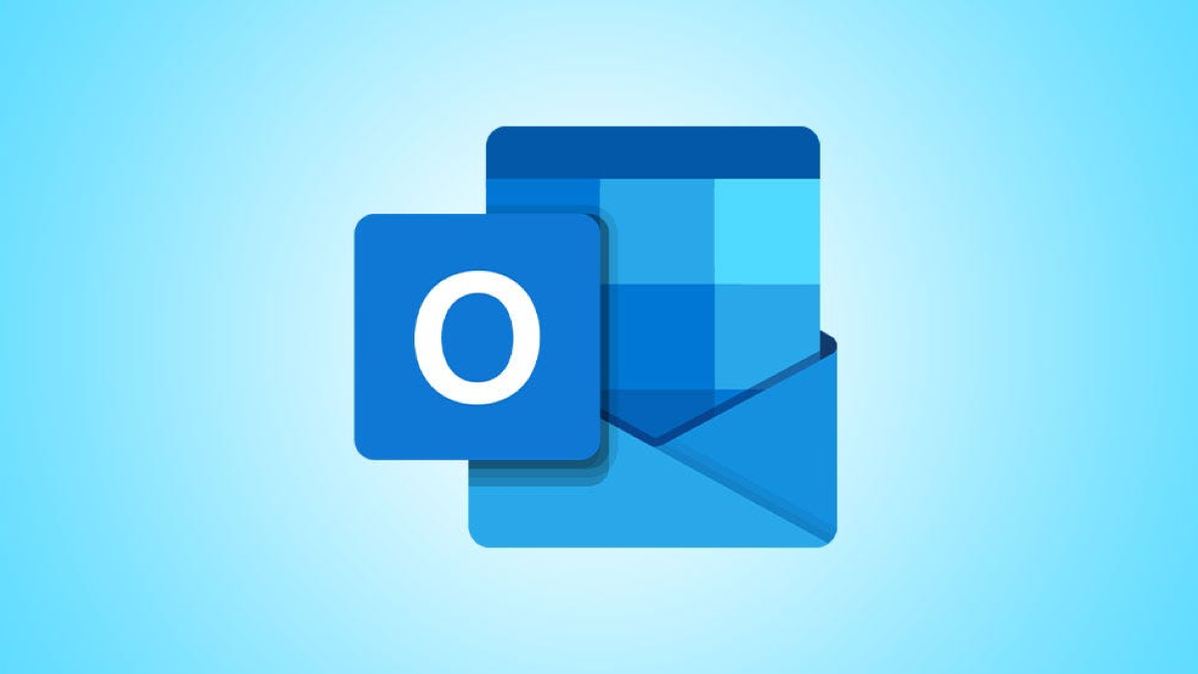 Microsoft Outlook logo on a blue background.
