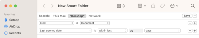 Create a Smart Folder within Finder
