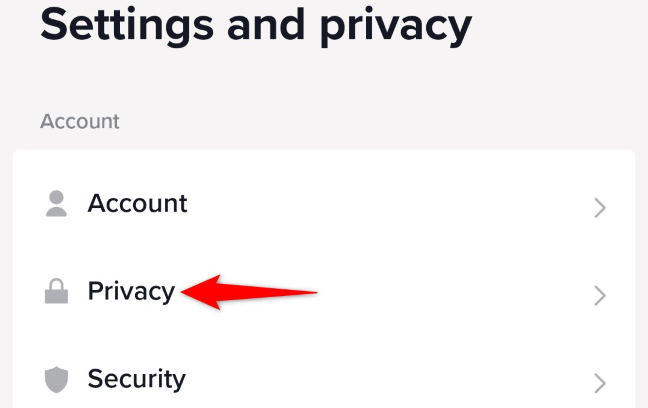 Choose "Privacy."