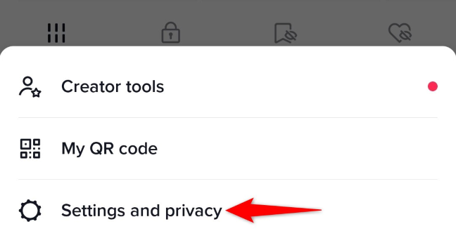 Select "Settings and Privacy" in the menu.