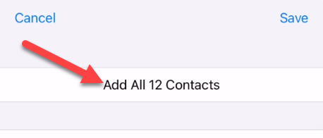 Tap "Add All Contacts."