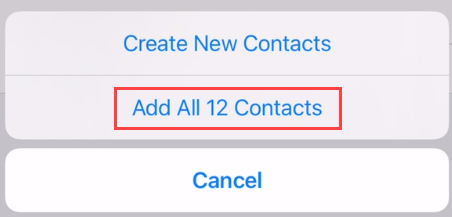 Confirm "Add All Contacts."