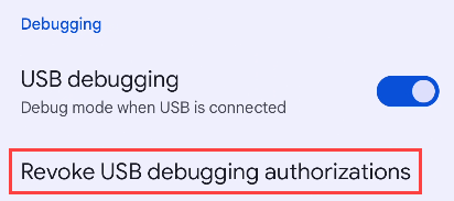 Tap "Revoke USB debugging authorizations."