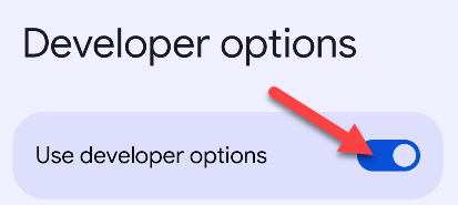 Toggle off "Use Developer Options."