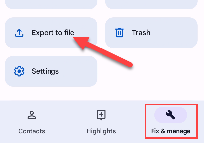 Select "Export to File."