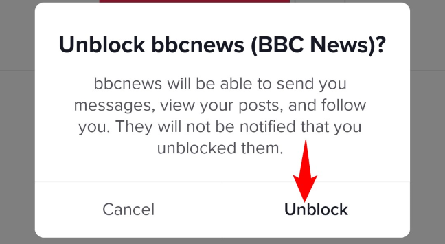 Choose "Unblock."