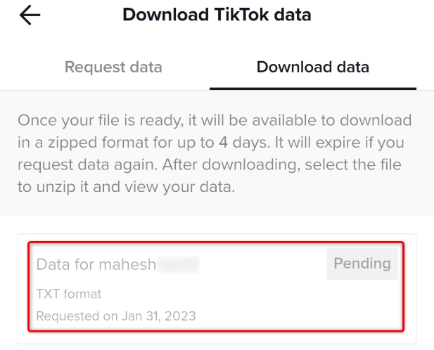 Download TikTok watch history.
