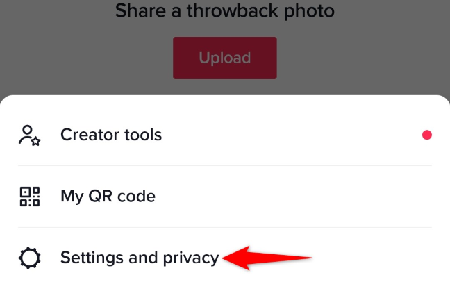 Select "Settings and Privacy."