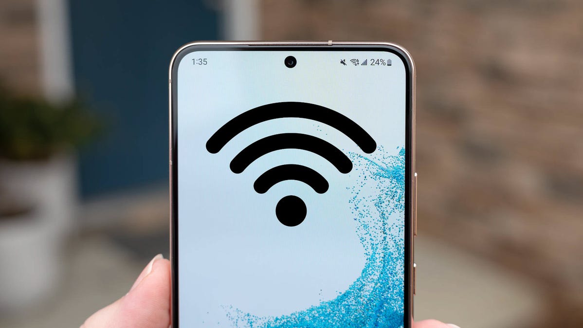 Android phone with Wi-Fi symbol.