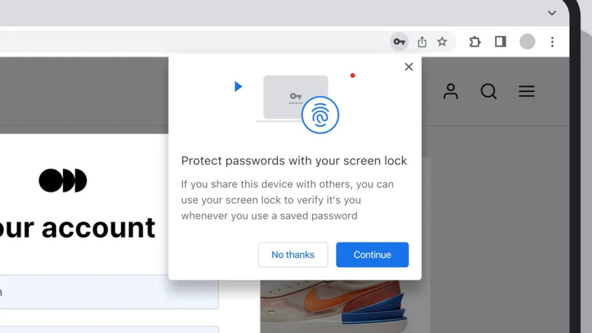 Google Chrome on desktop is getting a biometric boost