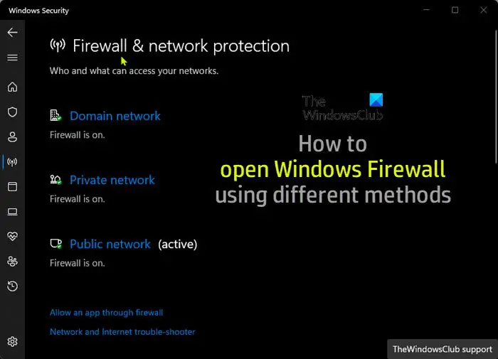 How to open Windows Firewall using different methods