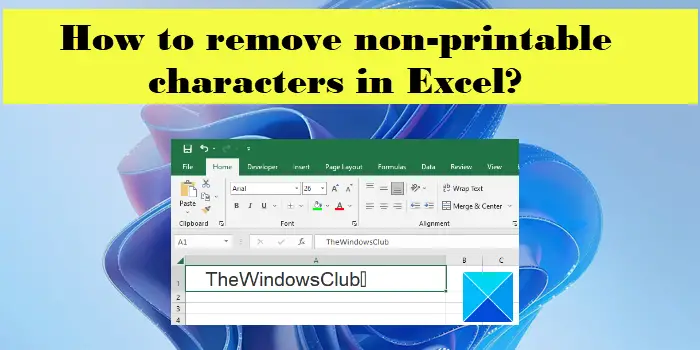 How to remove non-printable characters in Excel