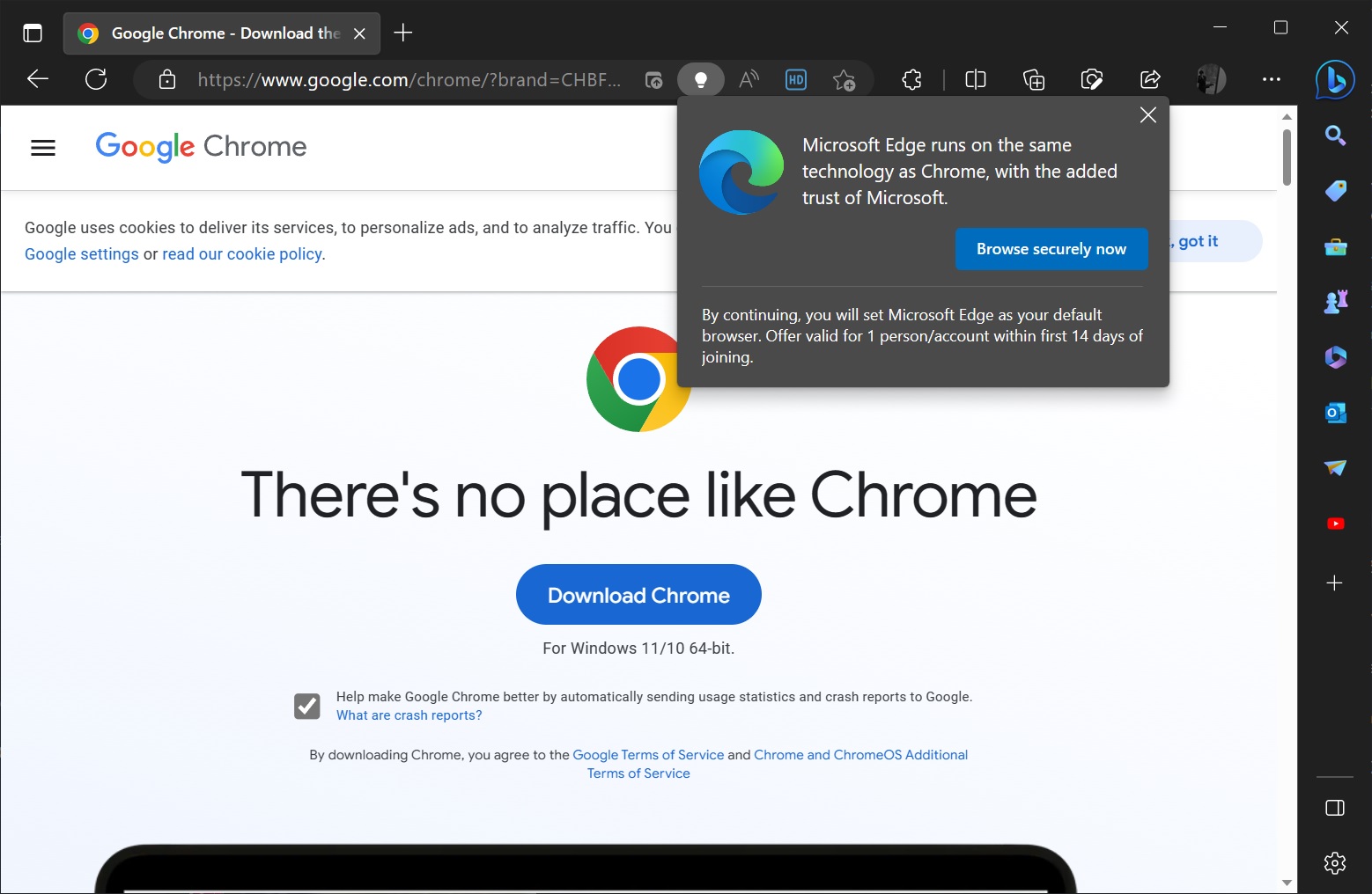 Microsoft will pay you if you use Edge instead of Chrome on Windows 11, Windows 10