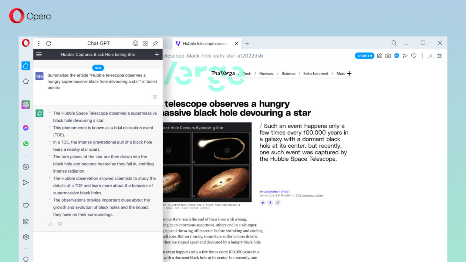 Opera gets ChatGPT-powered AI tool called ‘Shorten’ to summarize articles