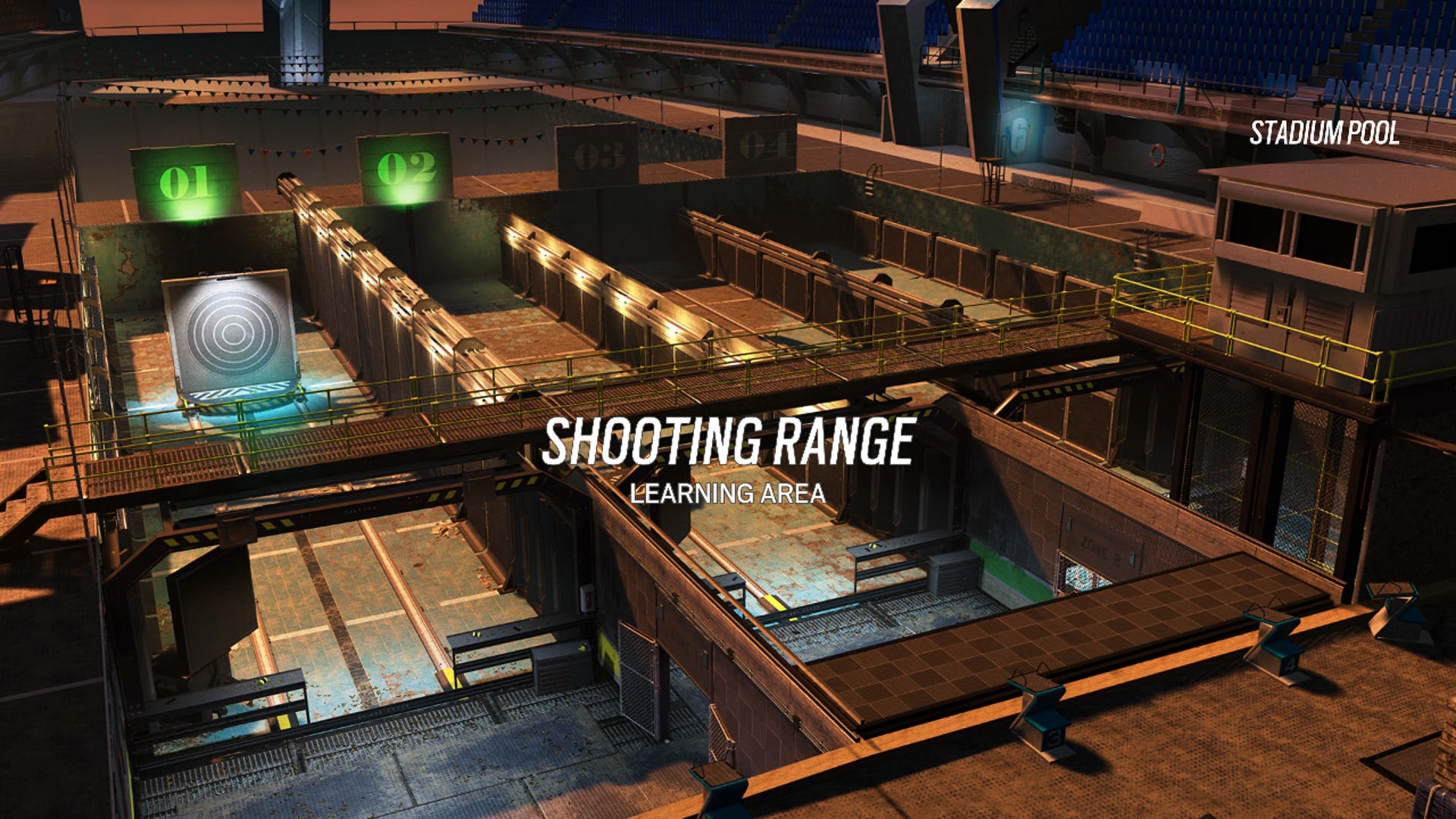 an image of a shooting practice gameplay of "Rainbow Six Siege" using NVIDIA GeForce NOW Ultimate cloud gaming.