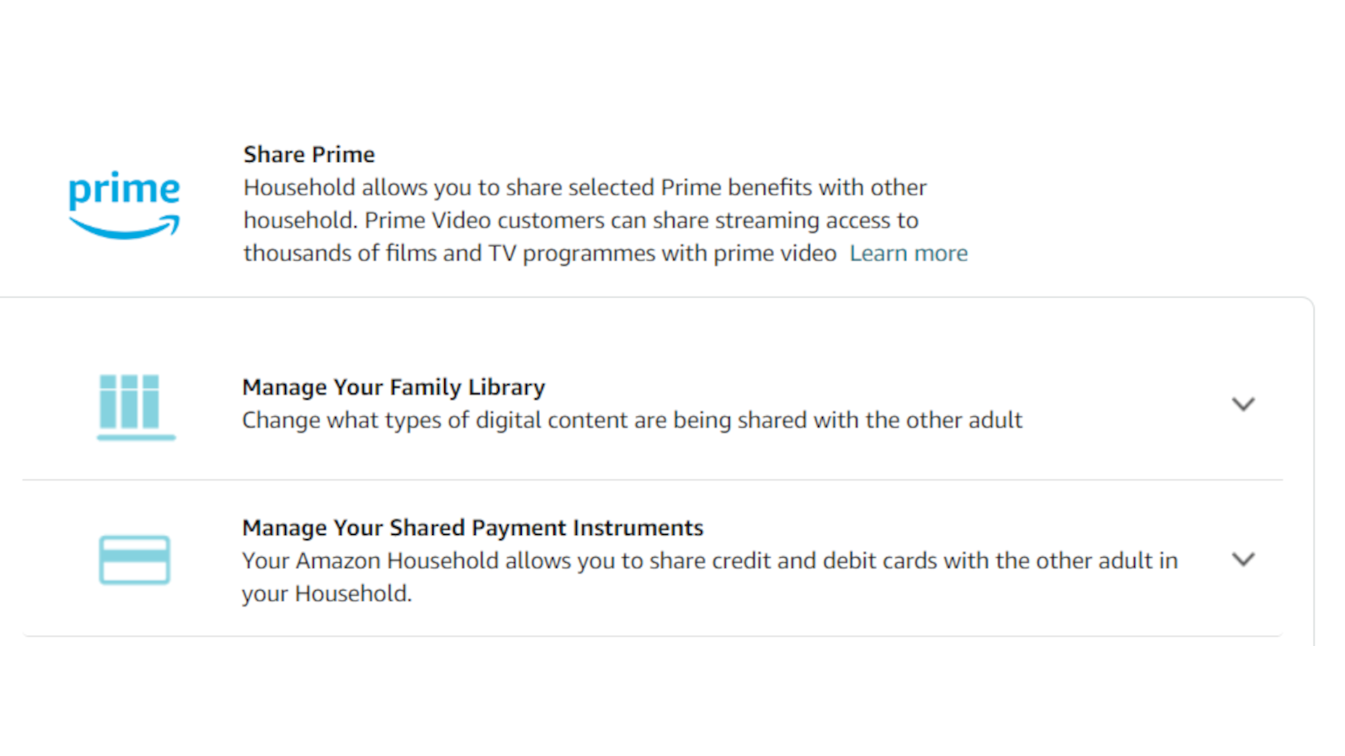 an image shows the Amazon Household page.