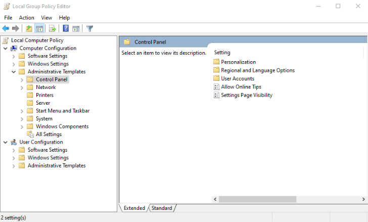 the Group Policy Editor in Windows 10 Pro