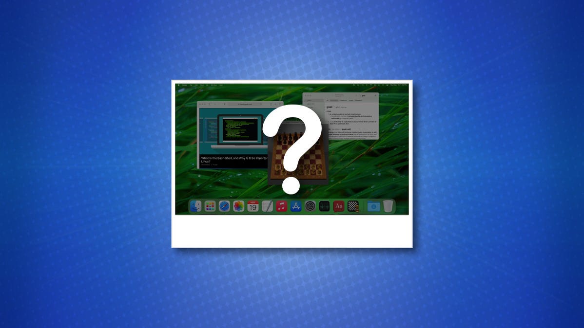 Mac image with a question mark on a blue background