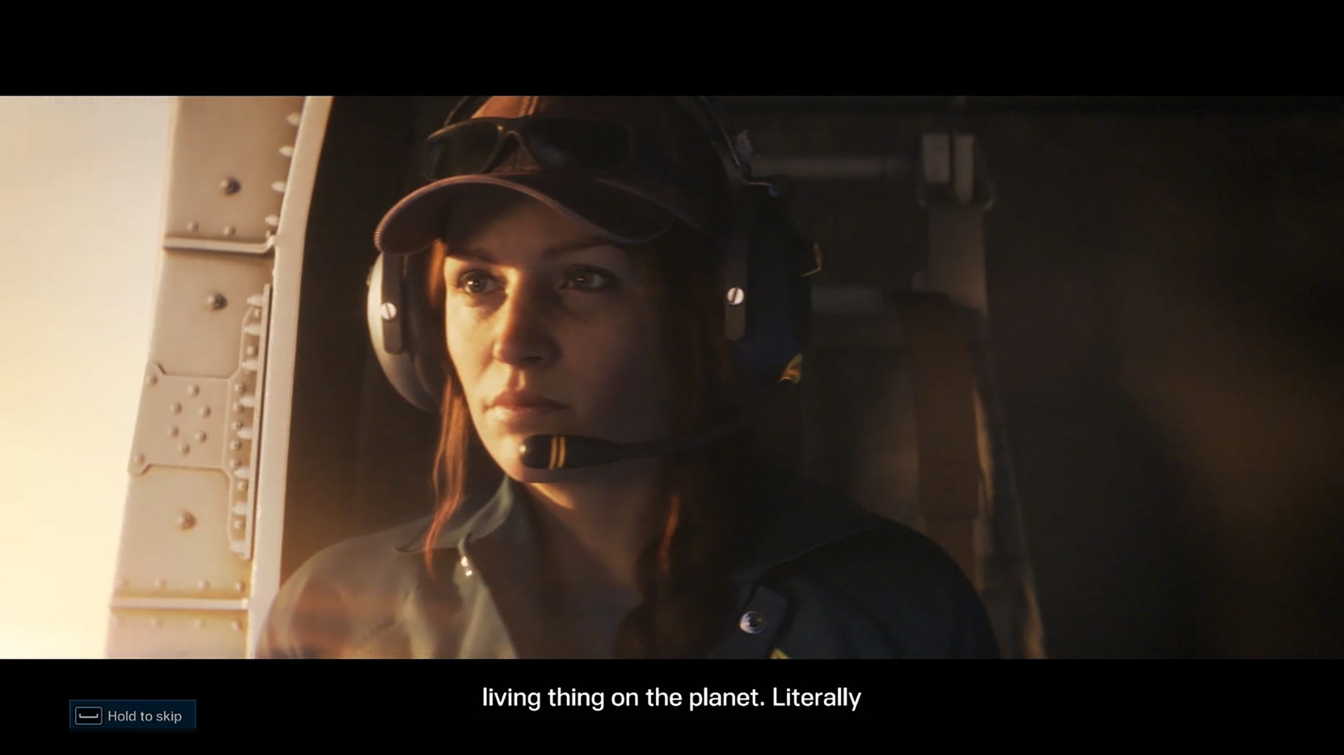 an image of a woman in a helicopter in the game "Tom Clancy's Rainbow Six Extraction."