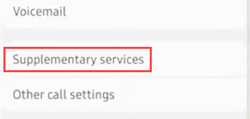 Select "Supplementary Services."