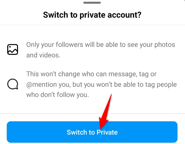 Select "Switch to Private."