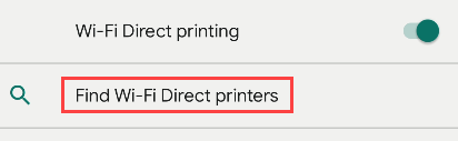 Tap "Find Wi-Fi Direct Printers."