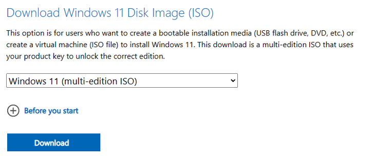 download the Windows 11 ISO file