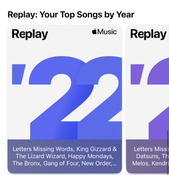 Replay playlists in Apple Music.