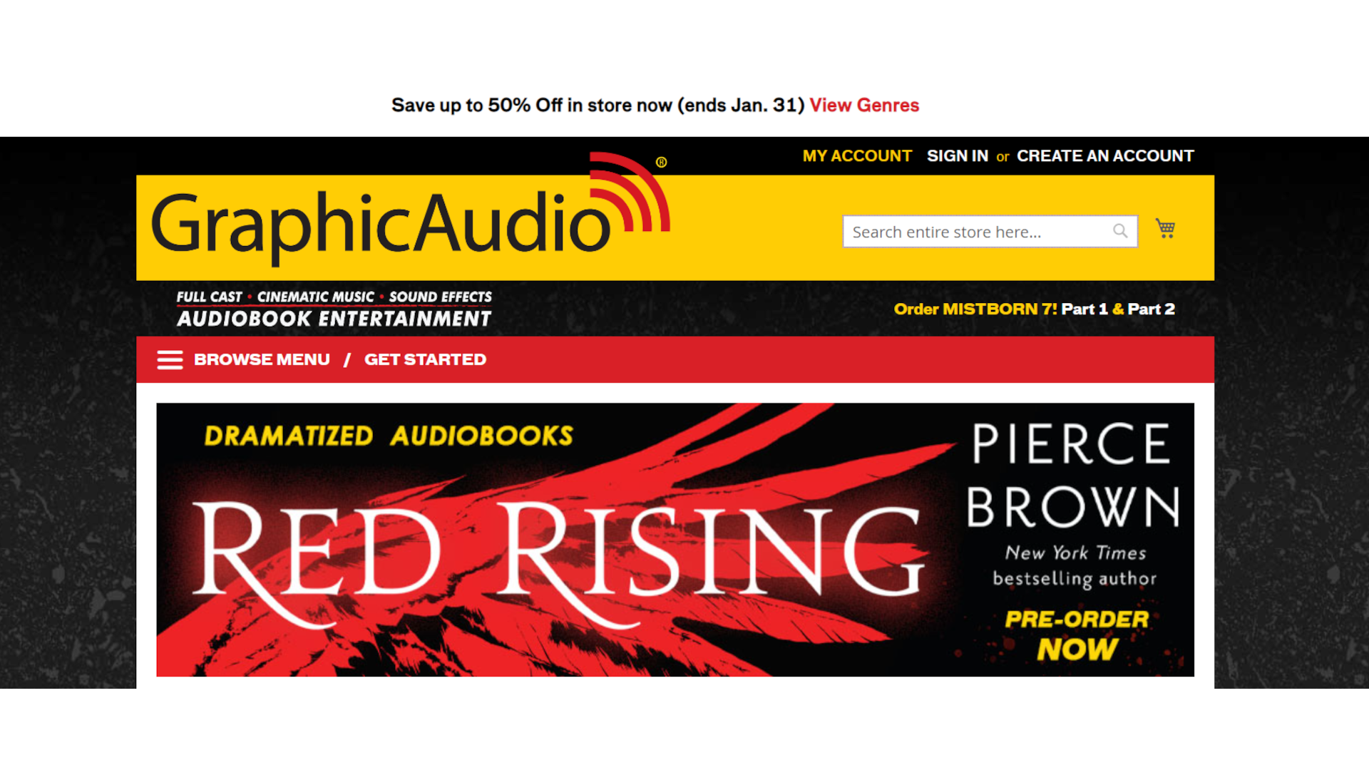 an image shows the GraphicAudio website.