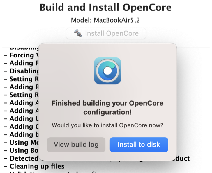 Build and install OpenCore to your installation drive