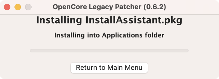 OpenCore Legacy Patcher will copy the installer to Applications