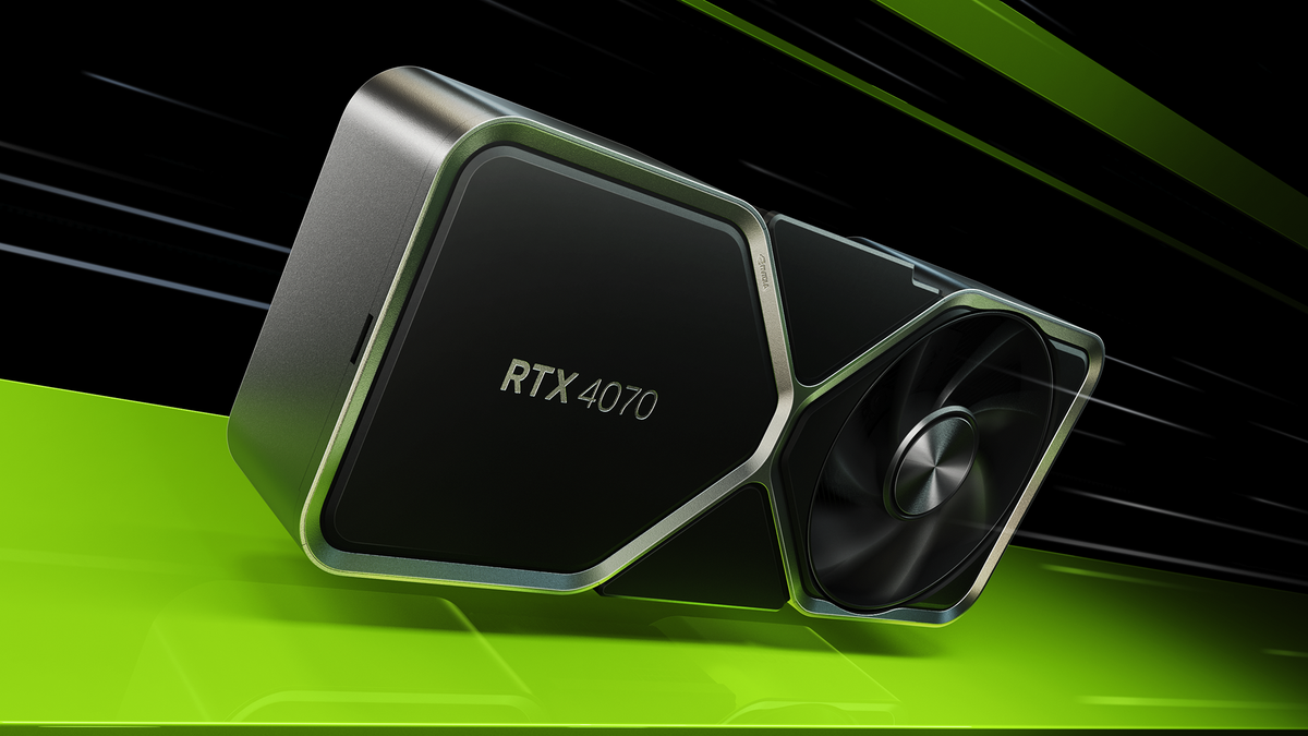 An illustration of the NVIDIA RTX 4070.