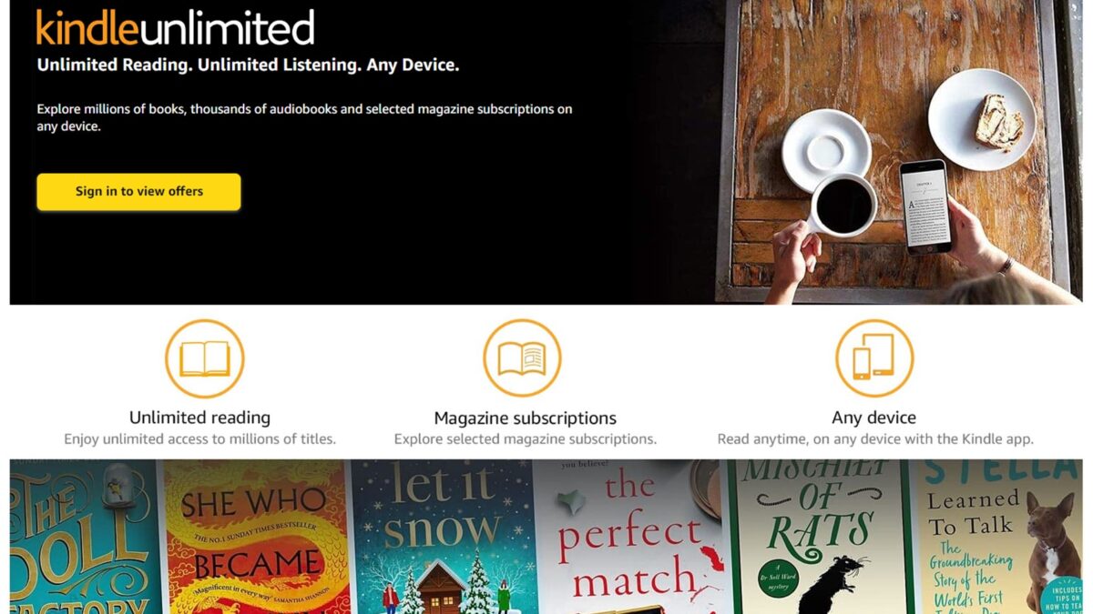Kindle Unlimited Homepage
