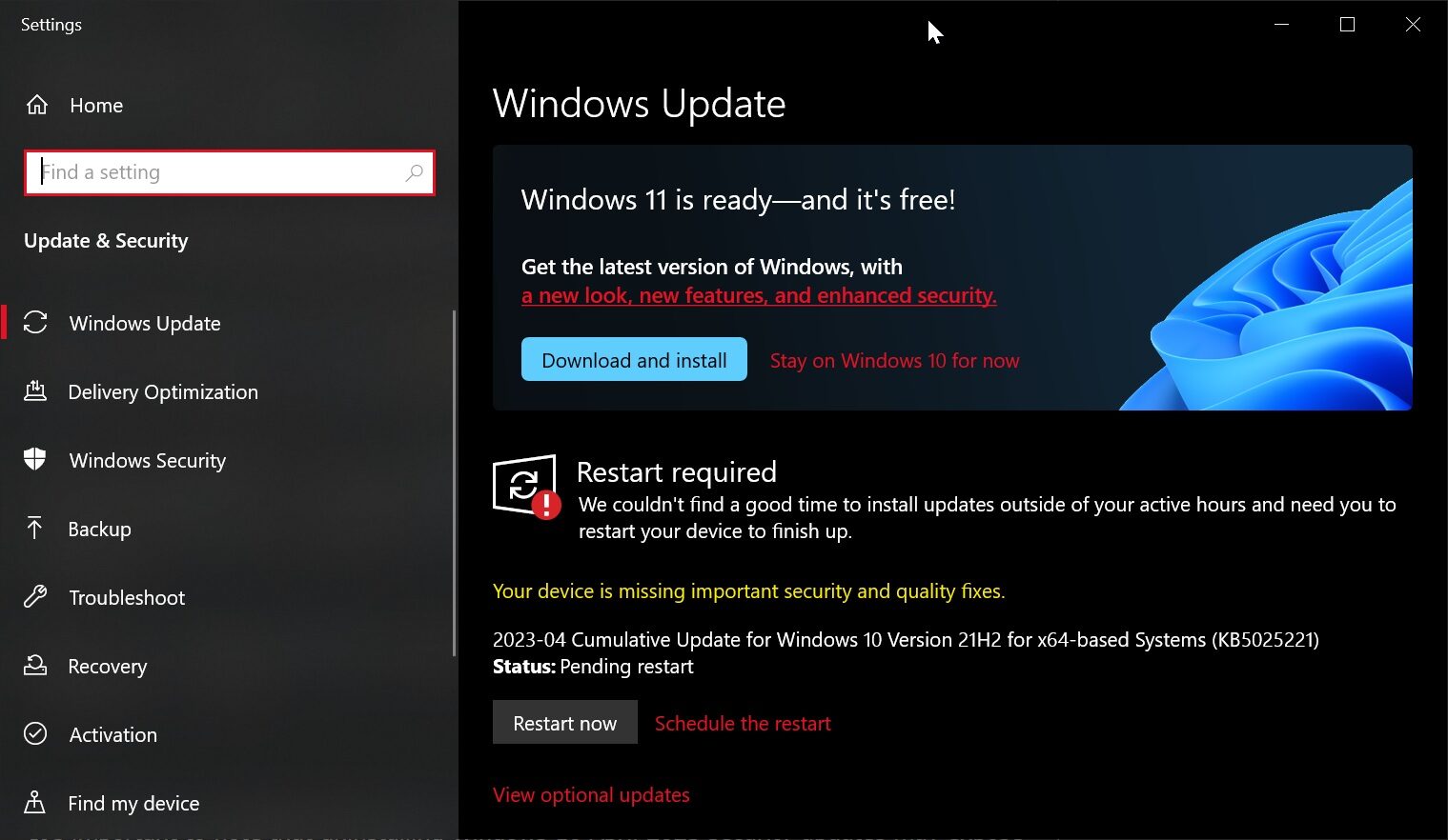 windows-10-kb5025221-april-2023-update-issues-7142613