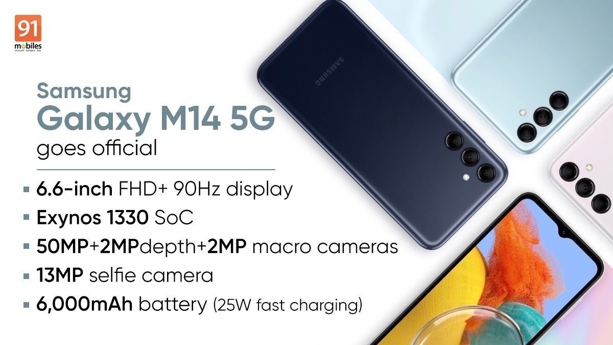 Samsung Galaxy M14 5G with 6,000mAh battery, Exynos 1330, 50MP camera launched in India: price, specifications