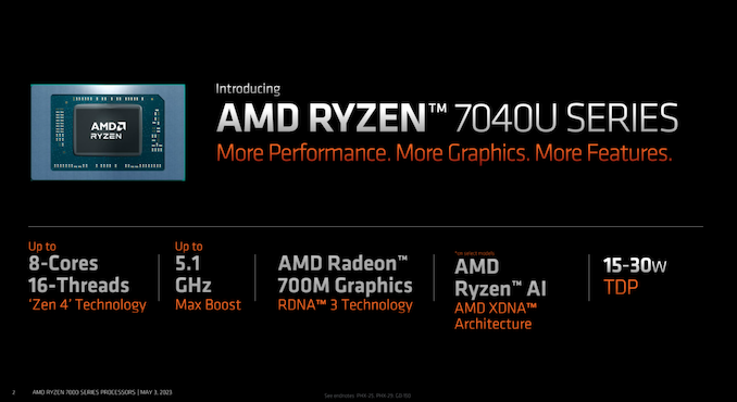 AMD Unveils Ryzen Mobile 7040U Series: Phoenix To Fly Into Thin Notebooks