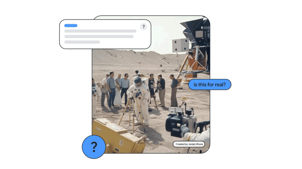 Google Image Search to Combat AI-Generated Images by using two new features