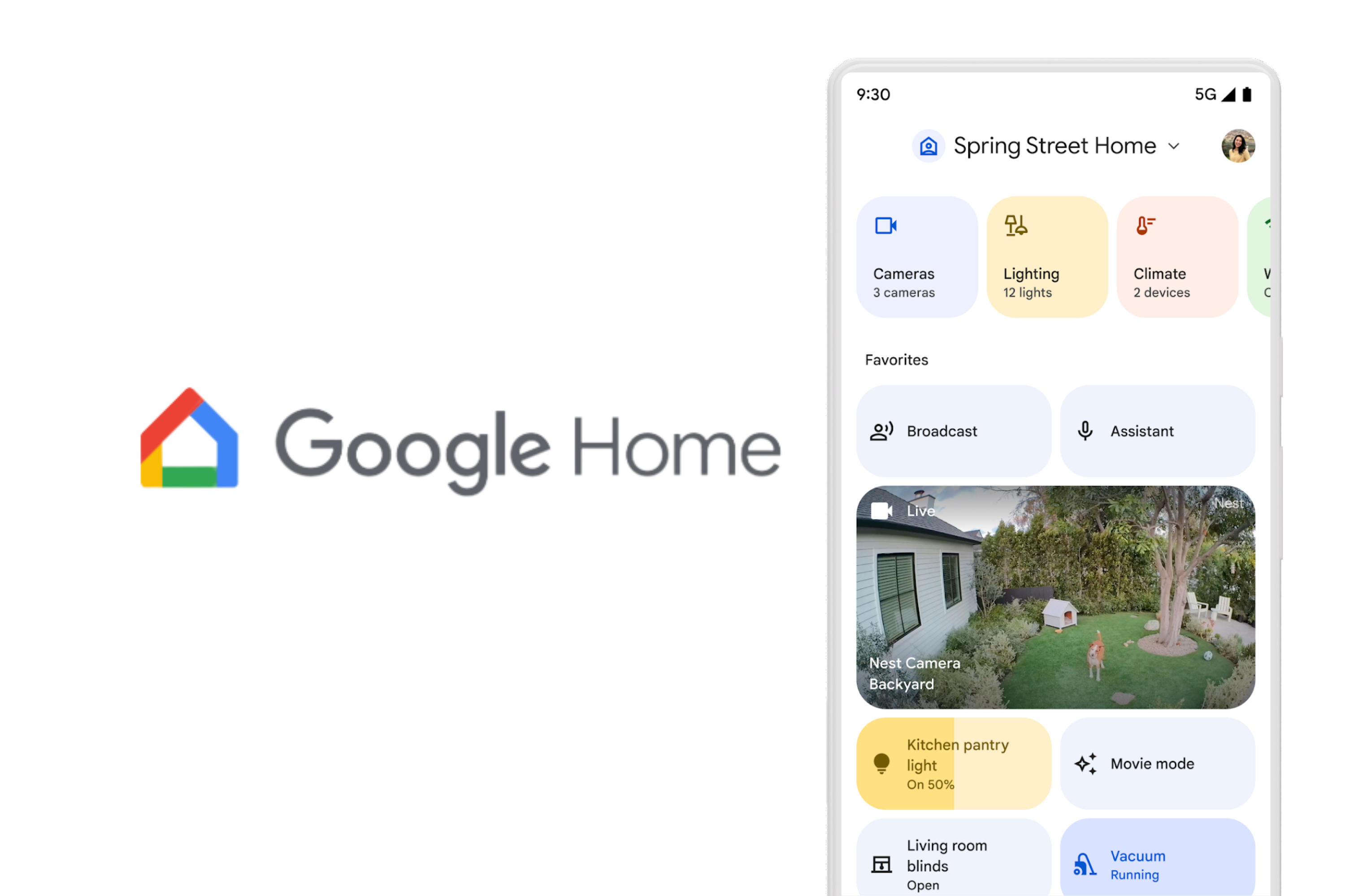 Google Home users can now add Room Lights to the Home panel and Favorites tab