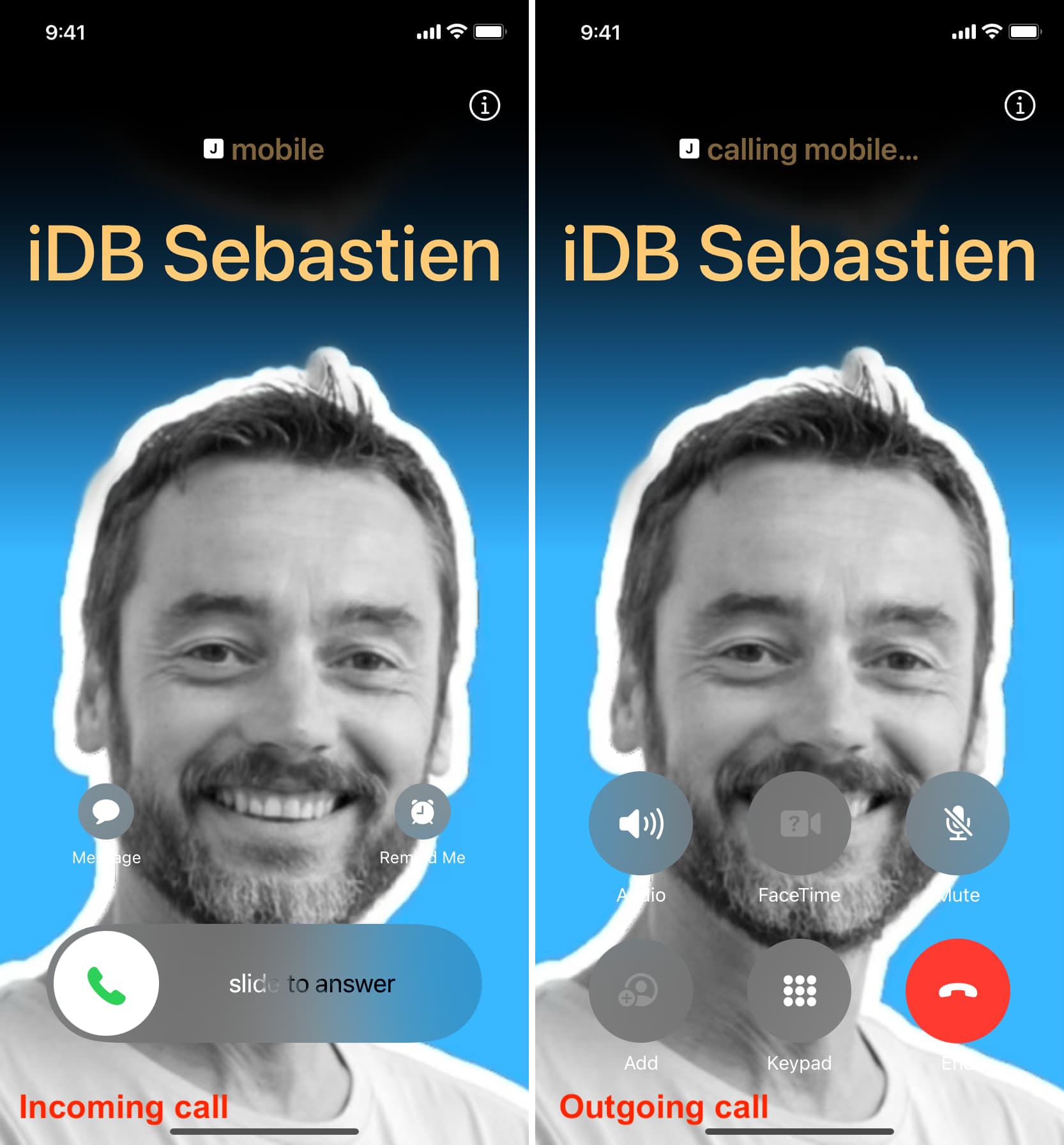 Contact Poster showing when receiving and making a phone call on iPhone