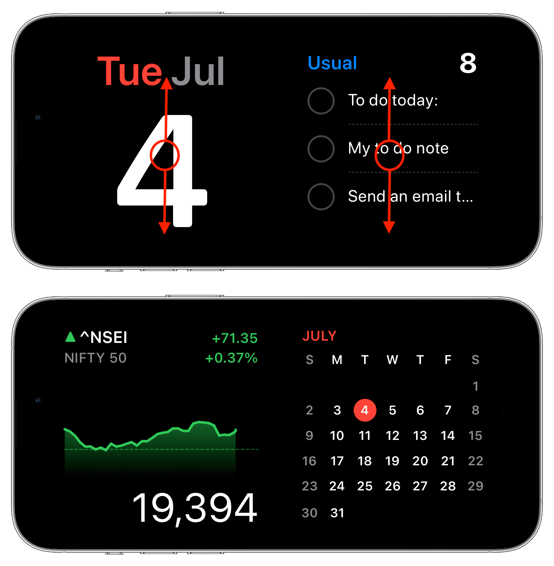 Switch to another widget on StandBy screen on iPhone