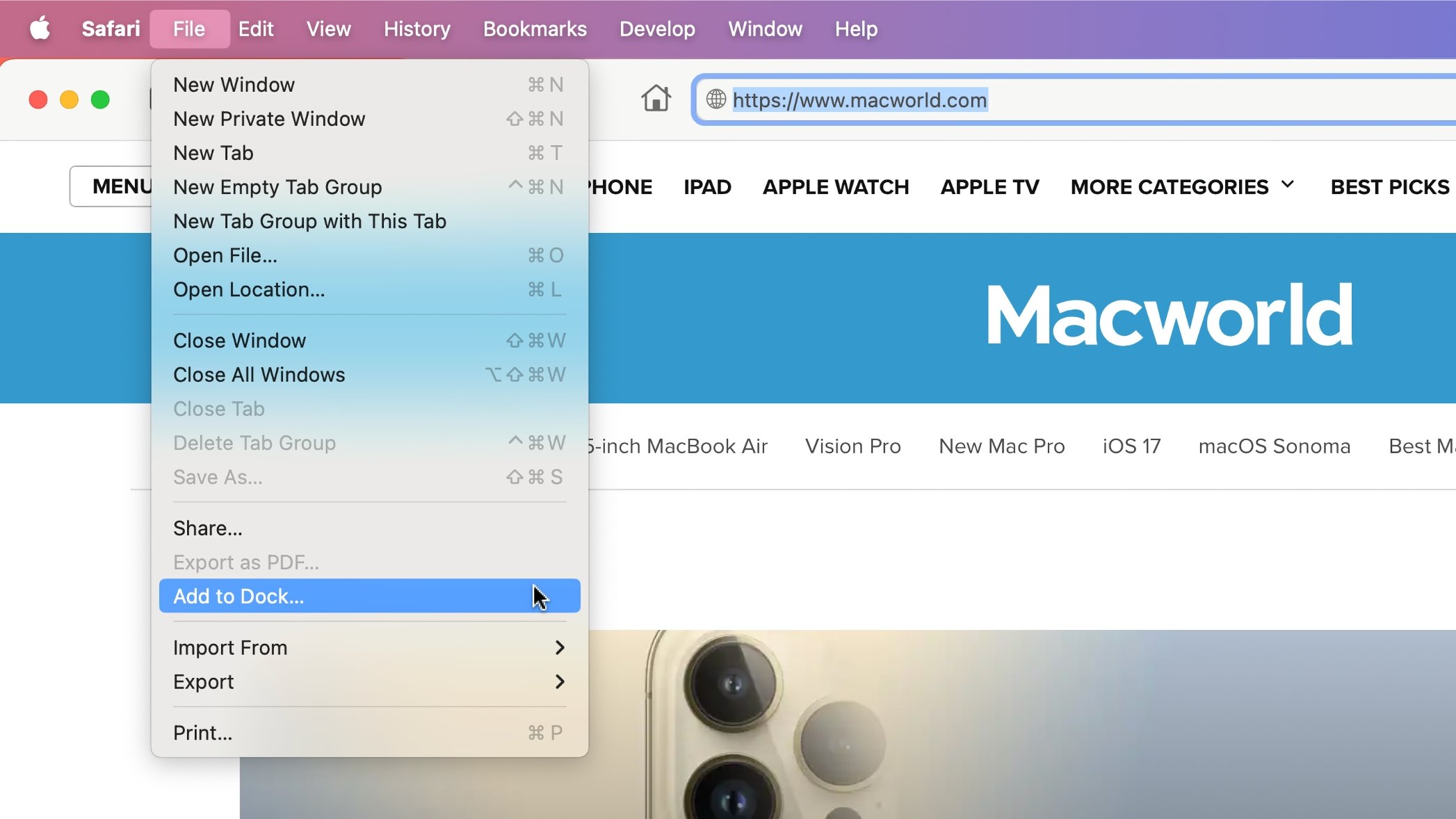 macOS Sonoma: How to make and use web apps