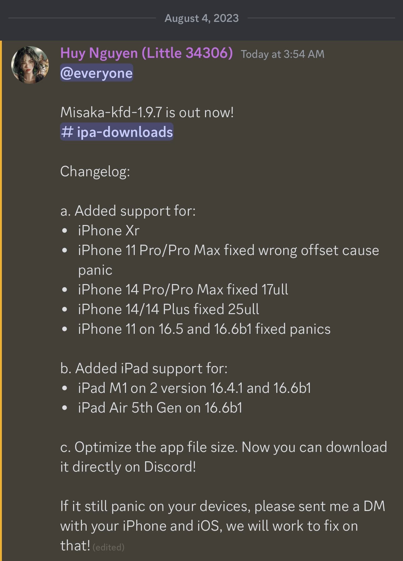 Misaka v1.9.7 beta brings support for even more devices, makes app easier to download