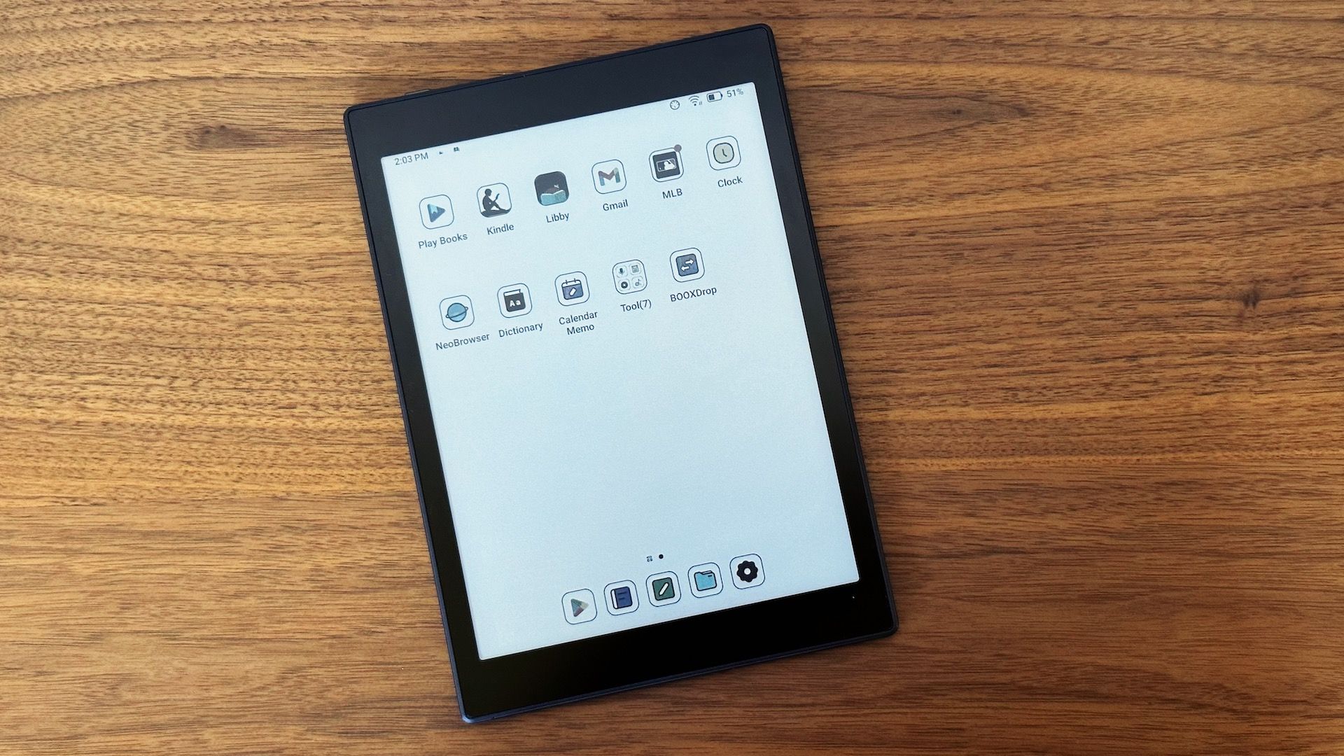 Tab Mini C tablet showing its home screen with Android apps installed