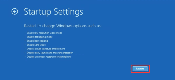 Restart option 600x275 - Windows 11 Black Screen With Cursor: Top Easy Fixes