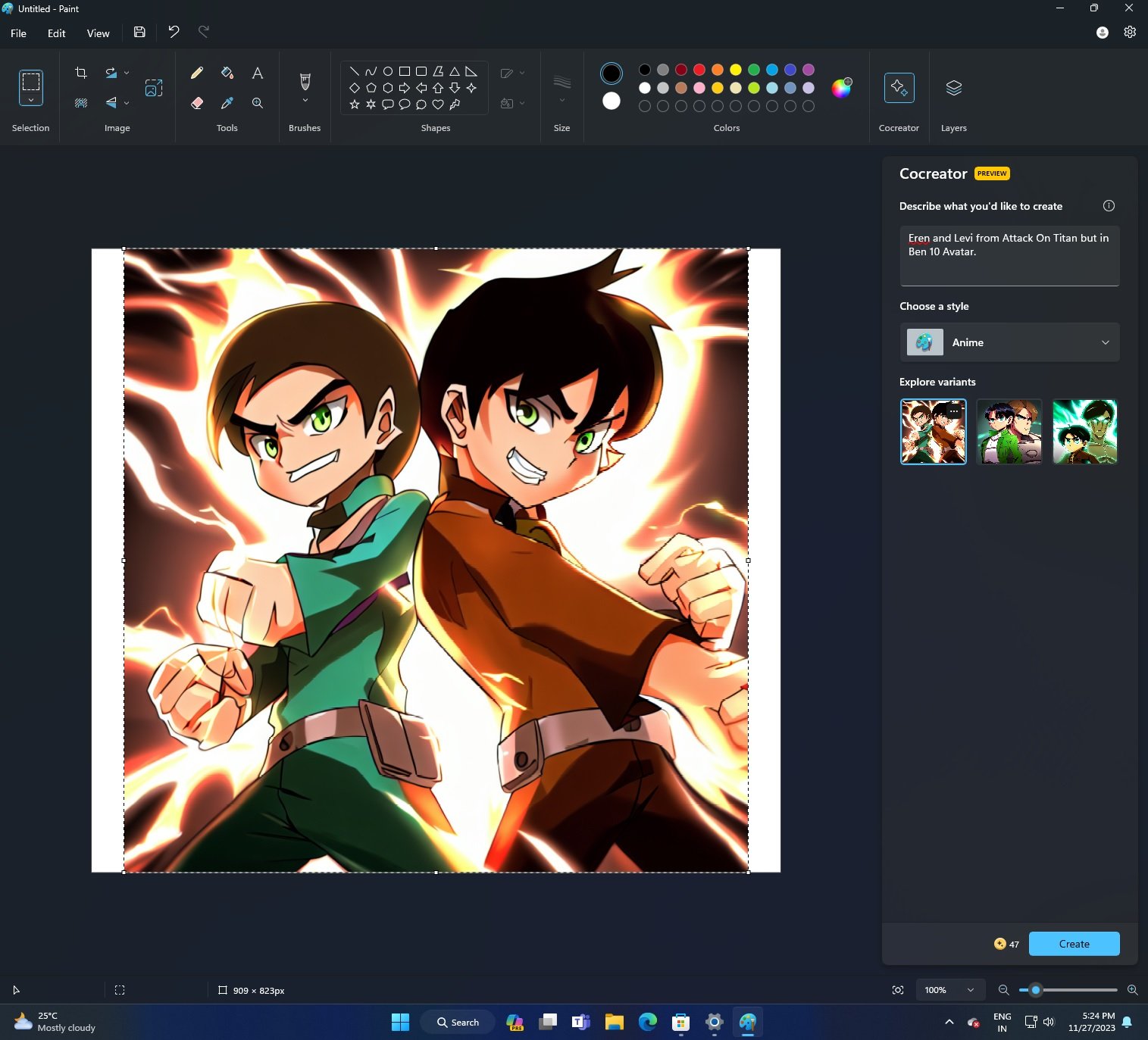 Paint AI features on Windows 11