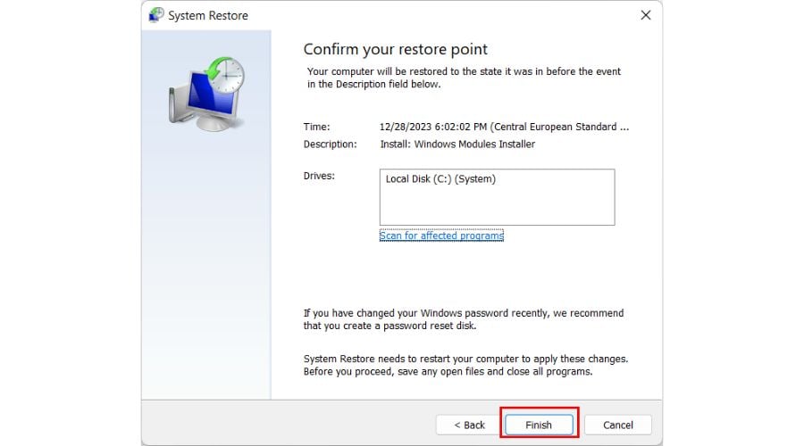Class Not Registered Windows 11 Confirm Restore Point