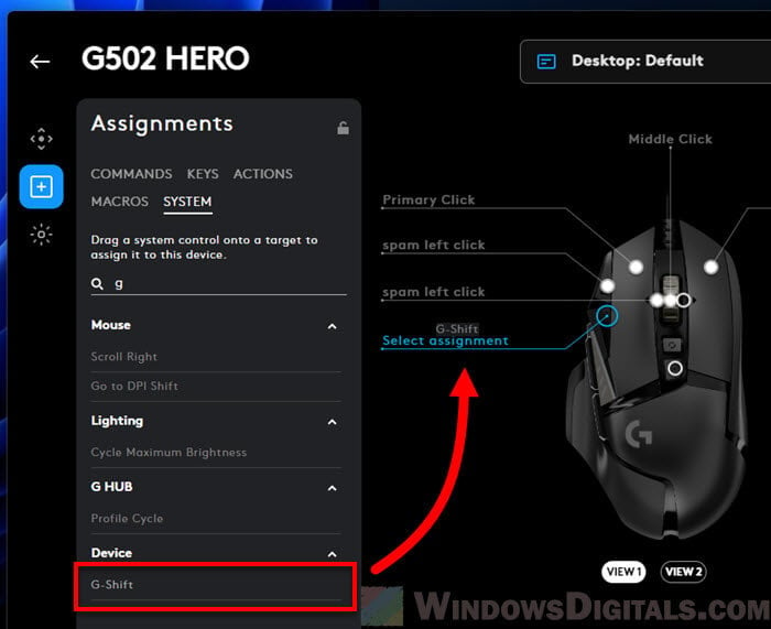 How to use Logitech G-Shift on a mouse