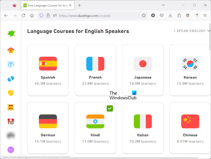 Language courses for English speakers Duolingo