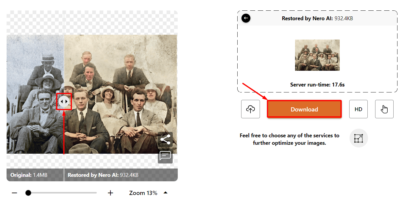 Nero photo comparison download