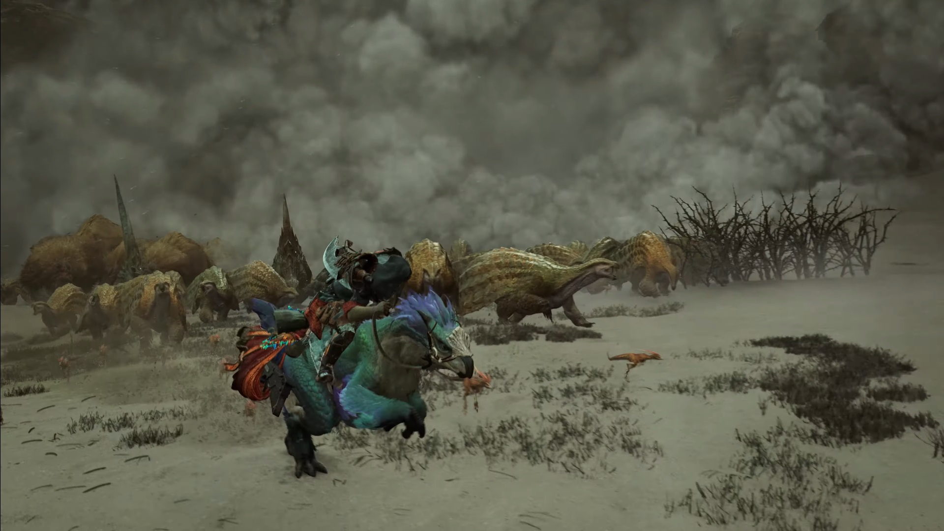 Screenshot from Monster Hunter Wilds reveal trailer
